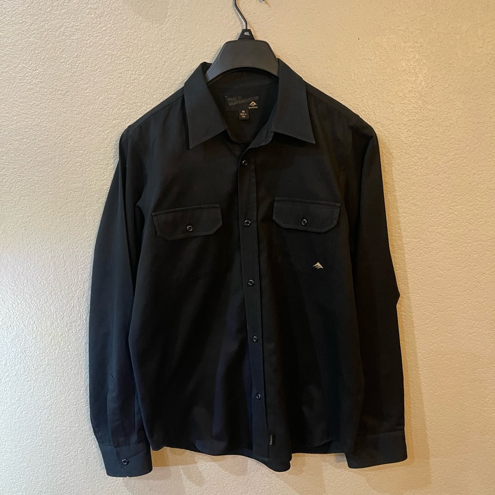 Vintage Emerica skateboarding button up long sleeve shirt Y2K
